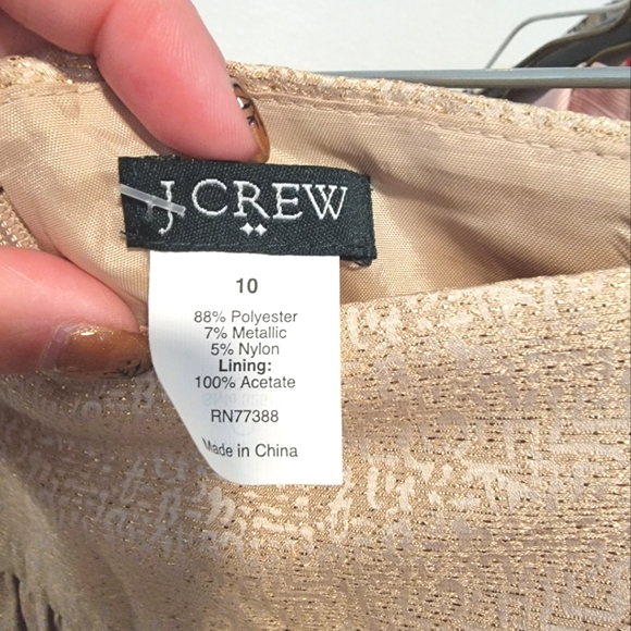 JCrew, gold jacquard fabric skirt, 10 - Picture 4 of 4